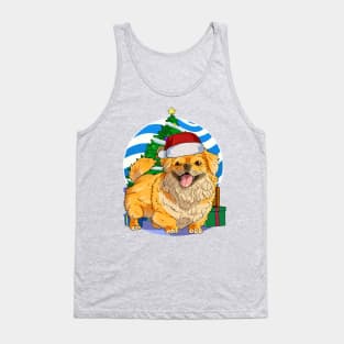 Pekingese Dog Cute Santa Christmas Gift Tank Top